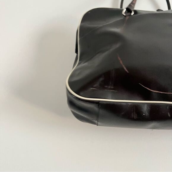 Prada Enameled Metal Triangle Shoulder Bag Vintage - Picture 8 of 15